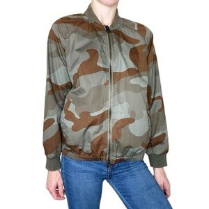 Madewell Green Grey Brown Camo Camouflage Utility Light Jacket